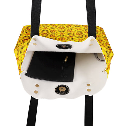 African Ethnic Yellow Toghu: Cameroon PU Leather Handbags