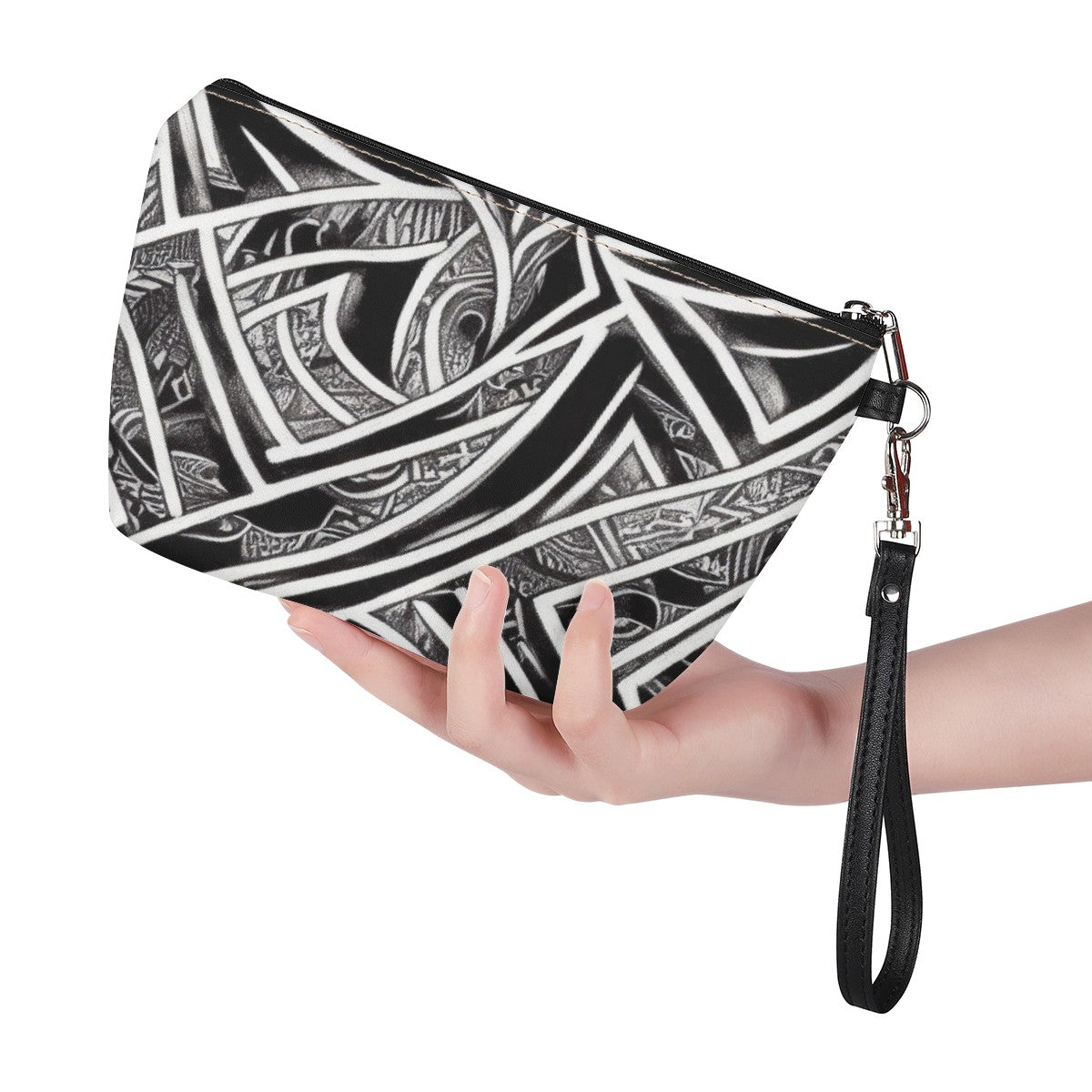 Black and White Polynesian Sling Cosmetic Bags