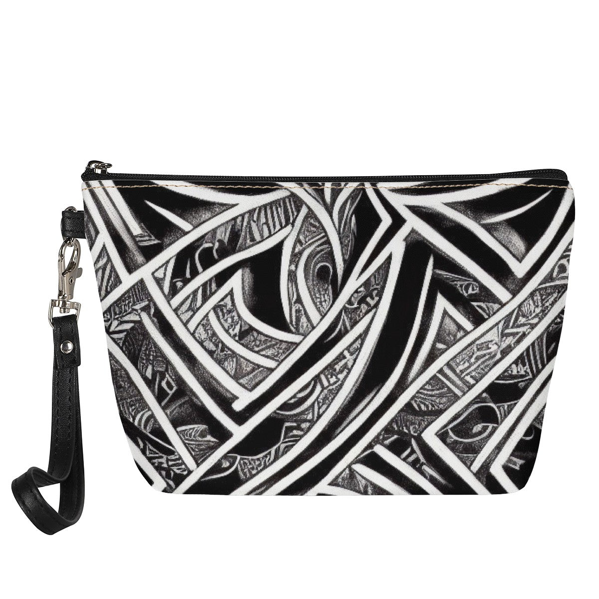 Black and White Polynesian Sling Cosmetic Bags