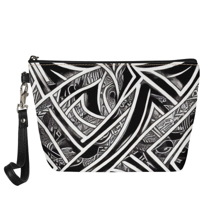 Black and White Polynesian Sling Cosmetic Bags