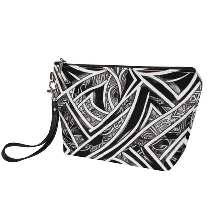 Black and White Polynesian Sling Cosmetic Bags