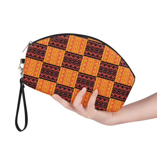 Black and Orange Tribal Design Curve Cosmetic Bags