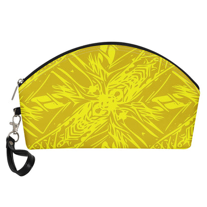 Yellow Fern Curve Cosmetic Bags