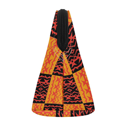 Black and Orange Tribal Design Curve Cosmetic Bags