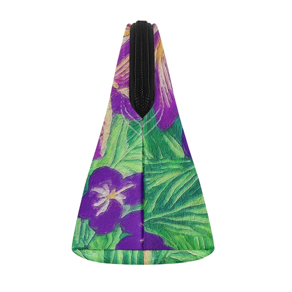 Blue Flag Iris on Green Curve Cosmetic Bags - Luxtrini, LLC