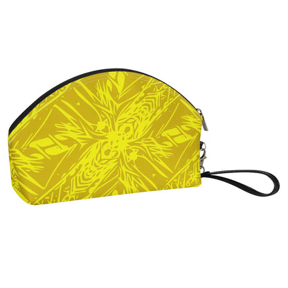 Yellow Fern Curve Cosmetic Bags