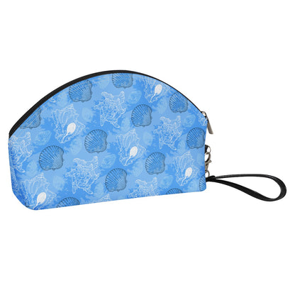 Blue Seashell Ocean Curve Cosmetic Bags