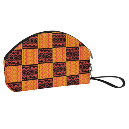 Black and Orange Tribal Design Curve Cosmetic Bags