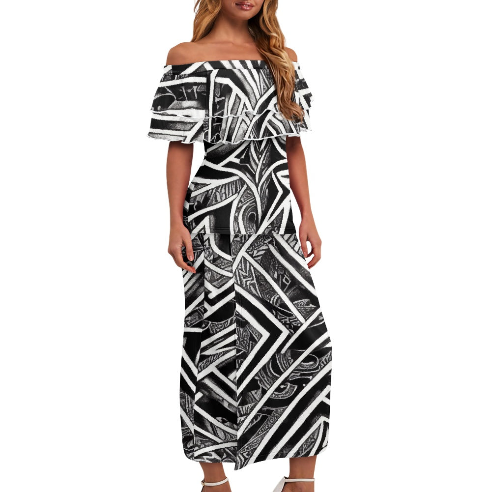 Polynesian Puletasi Style Maxi Dress Set up to 4XL