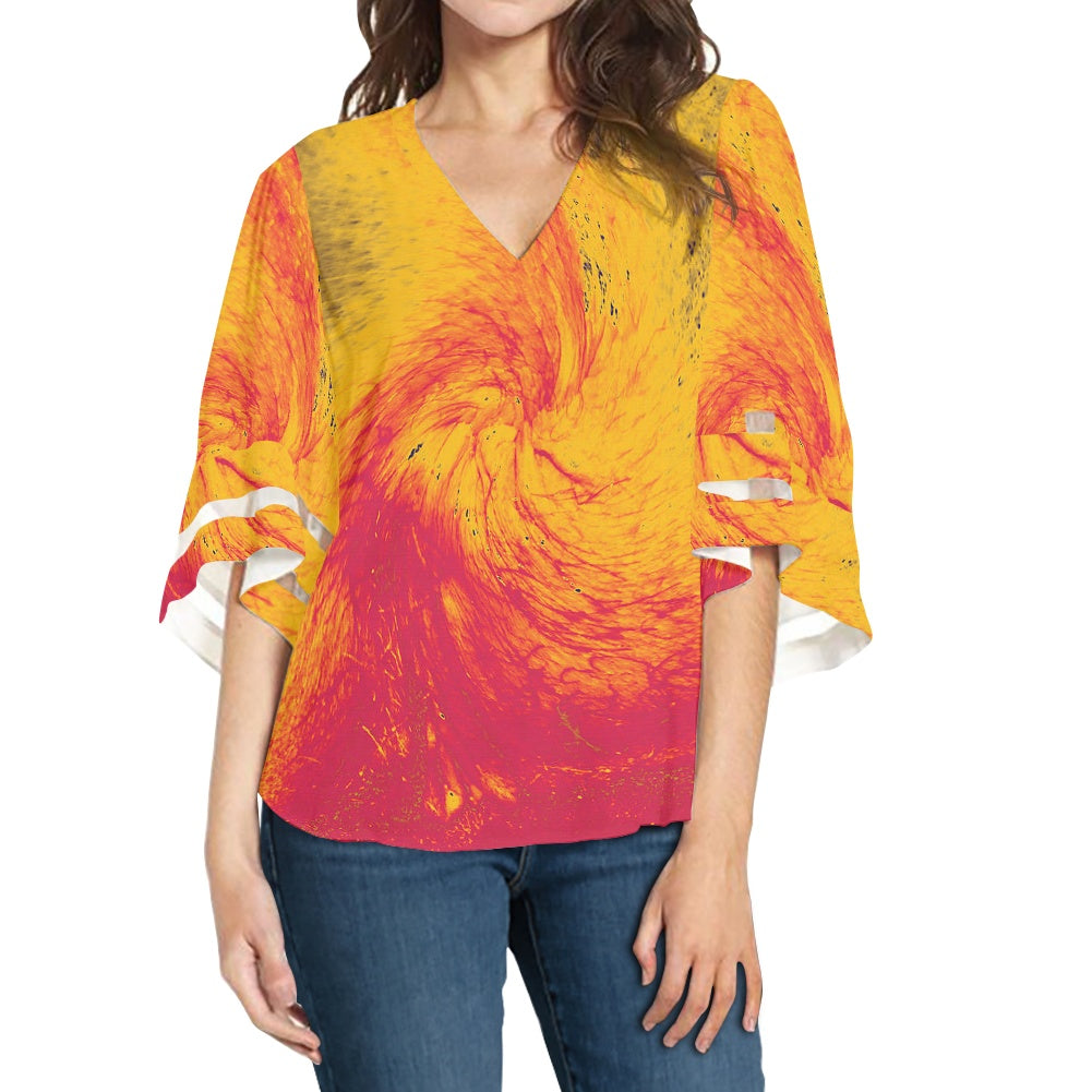 Pele's Fire Women Puff Sleeve Blouse white