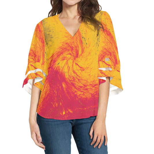 Pele's Fire Women Puff Sleeve Blouse white