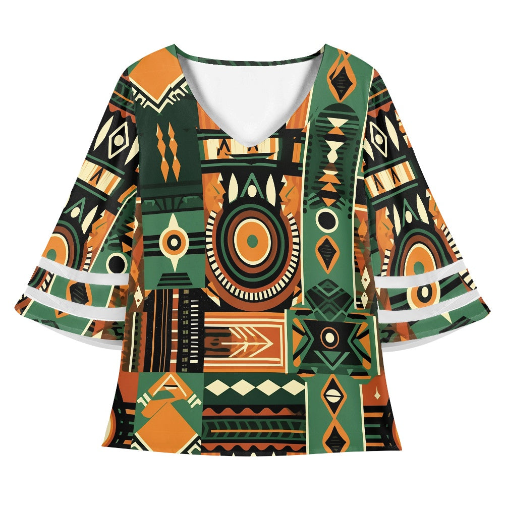 African Women Puff Sleeve Blouse