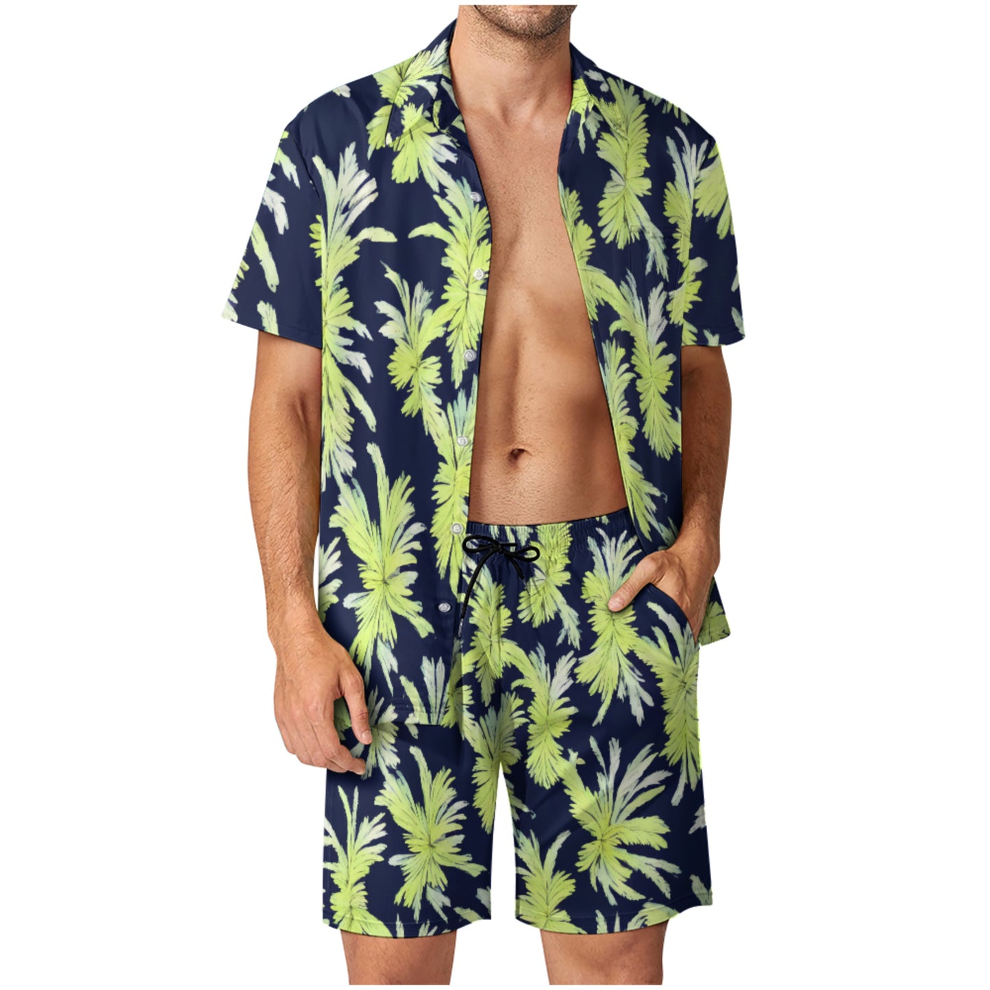 Puakenikeni - Beach Shorts Suit - Hawaiian Shorts Set