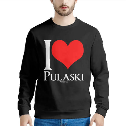 Show Your Pulaski Pride: Custom Made I Heart Pulaski Black Men's Sweatshirt