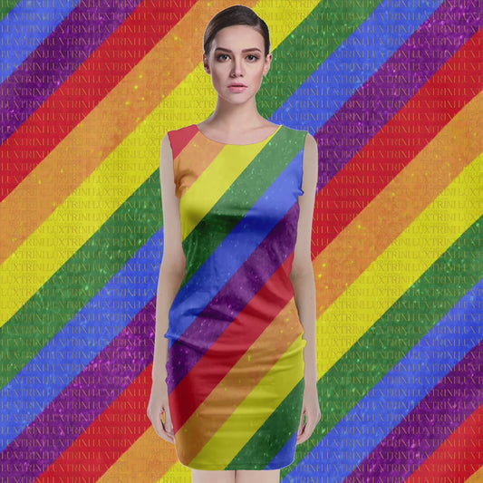 Rainbow Pride | Gay Pride | LGBTQ Pride | Classic Sleeveless Midi Dress