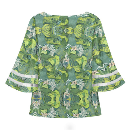 American Lotus Women Puff Sleeve Blouse