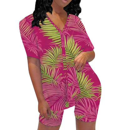 Sago Palms Women's short sleeve shorts suit white