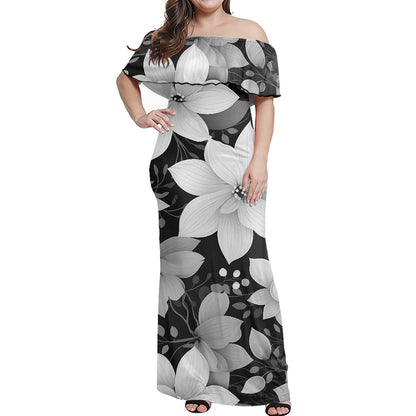 Women's Off The Shoulder short sleeve dress white