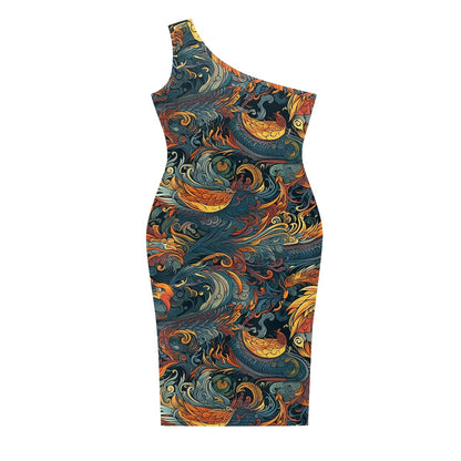 Chinese Women's Off-Shoulder Slim Dress