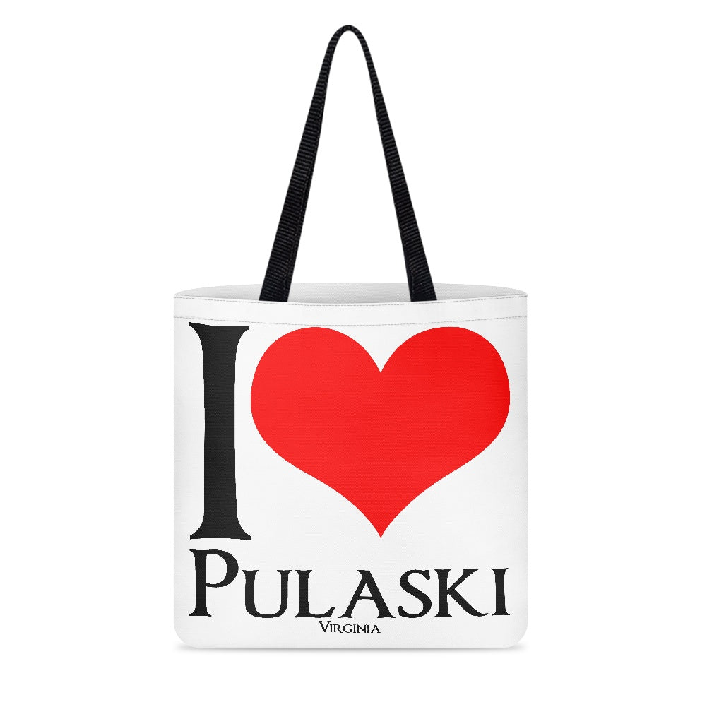 White "I Heart Pulaski" Shopping bag  ( Double-sided Print )