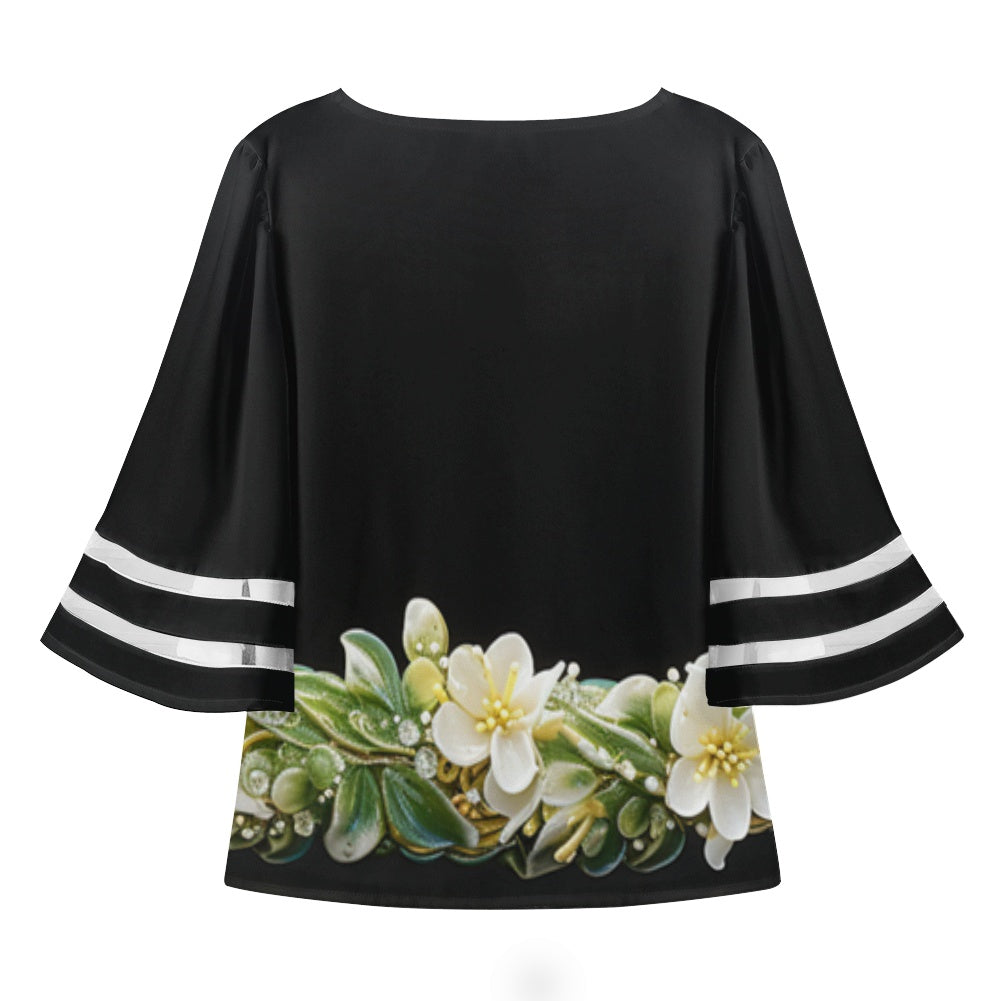 Hawaiian Women Puff Sleeve Blouse