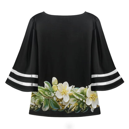 Hawaiian Women Puff Sleeve Blouse