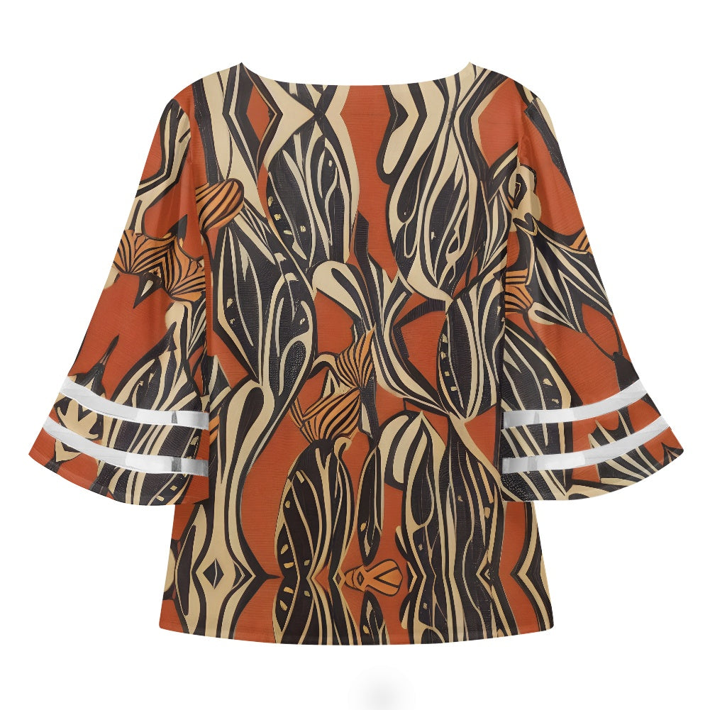 African Ethnic Women Puff Sleeve Blouse