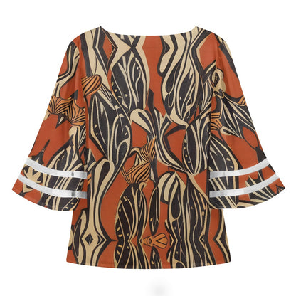 African Ethnic Women Puff Sleeve Blouse