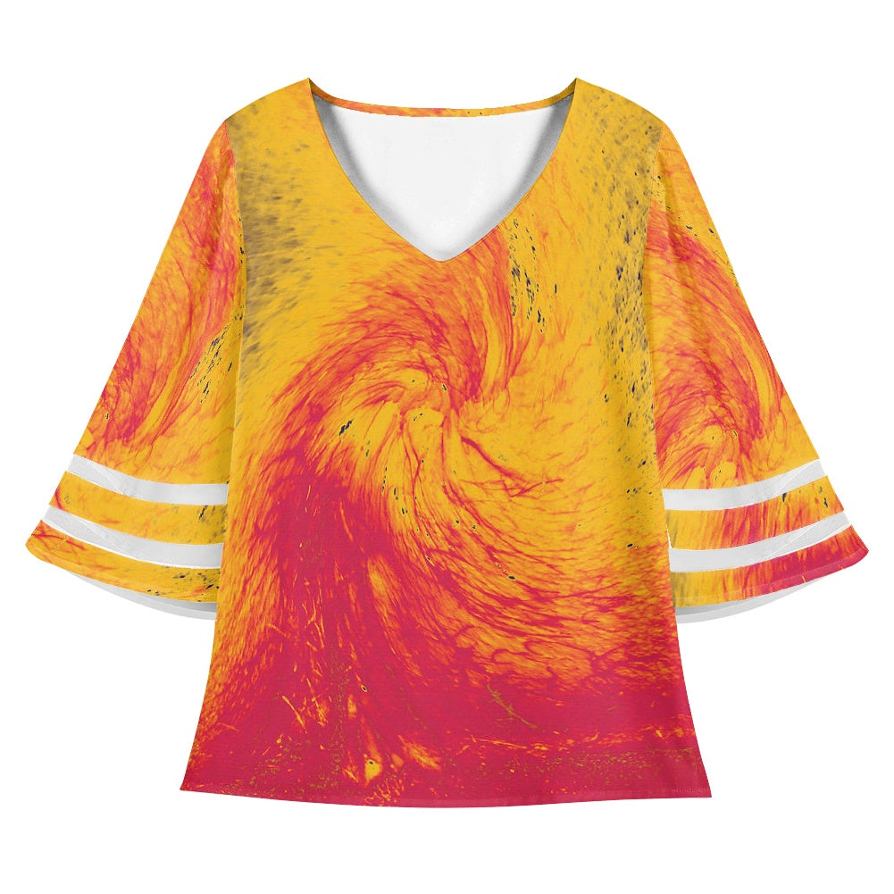 Pele's Fire Women Puff Sleeve Blouse