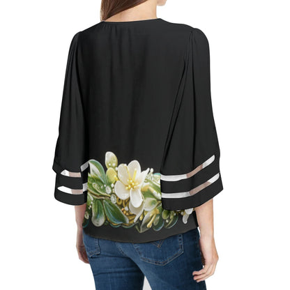 Hawaiian Women Puff Sleeve Blouse