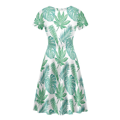 Short sleeve crew neck dress