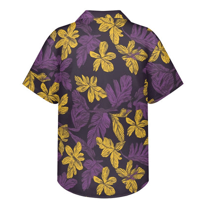 Laua'e Yellow and Purple Hawaiian shirt