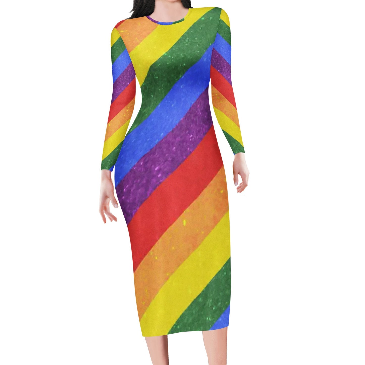 LGBTQ Pride Women Bodycon Midi Sheath Dress - up to 4XL