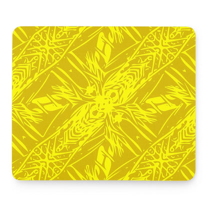 Yellow Fern Vector Abstract Mouse Pad - Luxtrini, LLC