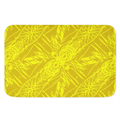 Plush Doormat - Yellow Fern Vector Abstract - Luxtrini, LLC