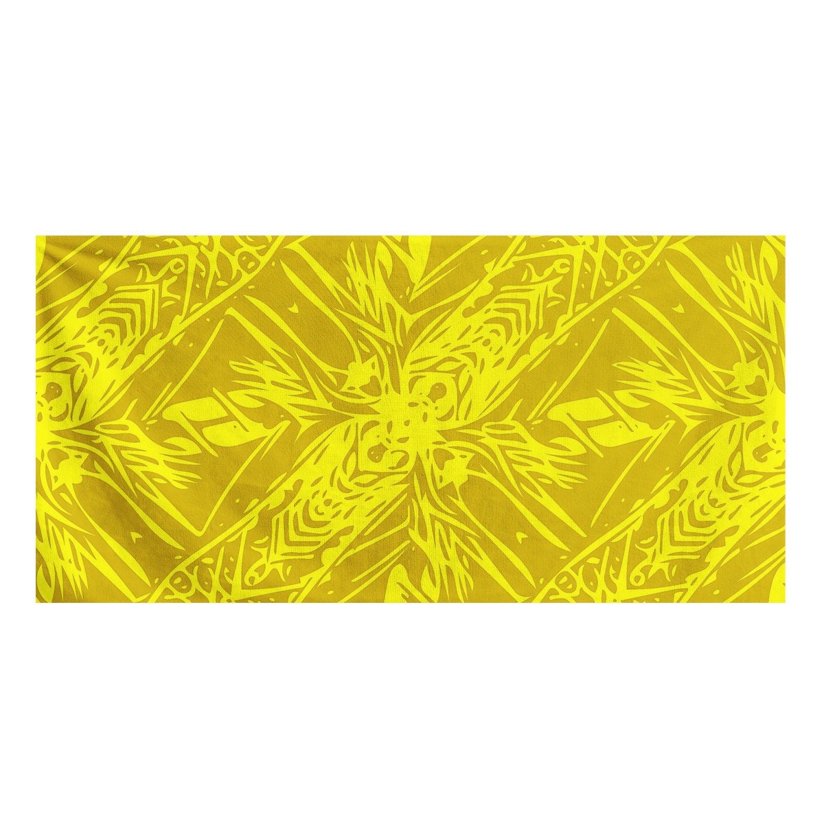 Yellow Fern Vector Abstract Bath Towel - Luxtrini, LLC