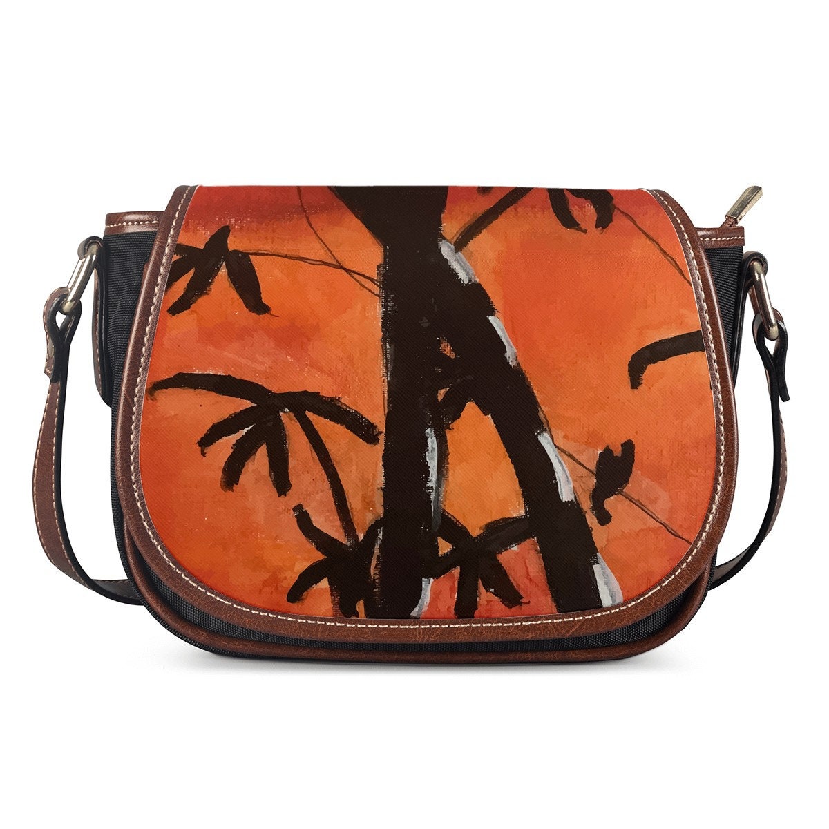 Bamboo at Sunset Saddle Bags - Luxtrini, LLC