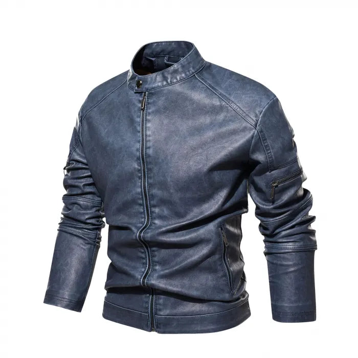 Leather Racer Jackets, Bronze, Midinight Blue, Black, Sizes S to 3XL