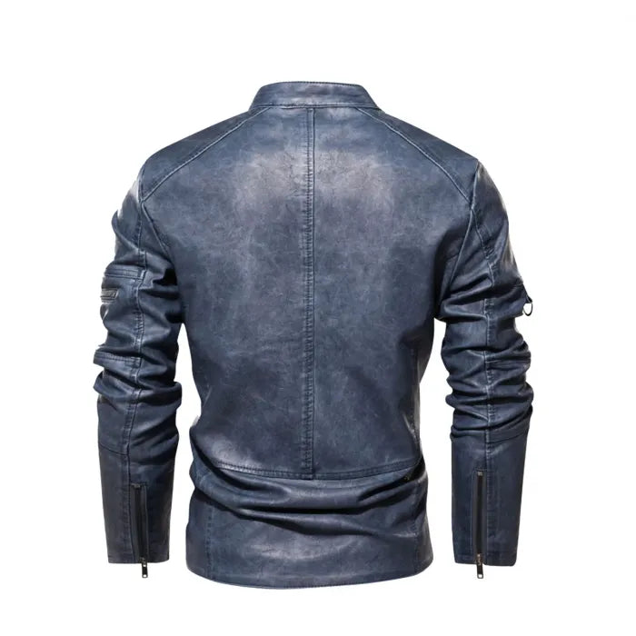 Leather Racer Jackets, Bronze, Midinight Blue, Black, Sizes S to 3XL