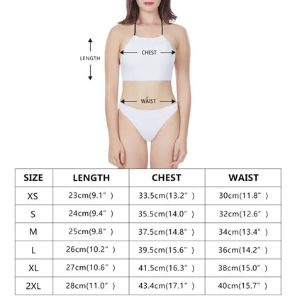 Orange Croton New Women's High Neck Bikinis Swimsuit