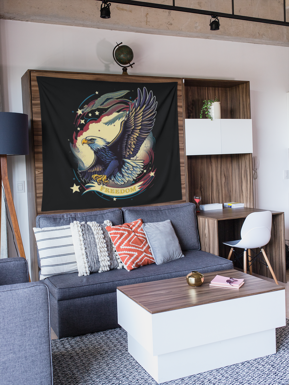 Freedom Flyer: Celebrating the Bald Eagle as a Symbol of Freedom and Strength in the USA Wall Tapestry