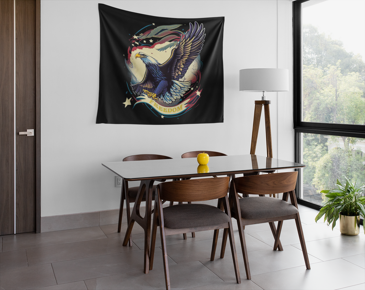 Freedom Flyer: Celebrating the Bald Eagle as a Symbol of Freedom and Strength in the USA Wall Tapestry